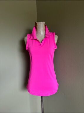 NWOT Scales Women’s Sleeveless Polo Tank in Vibrant Hot Pink